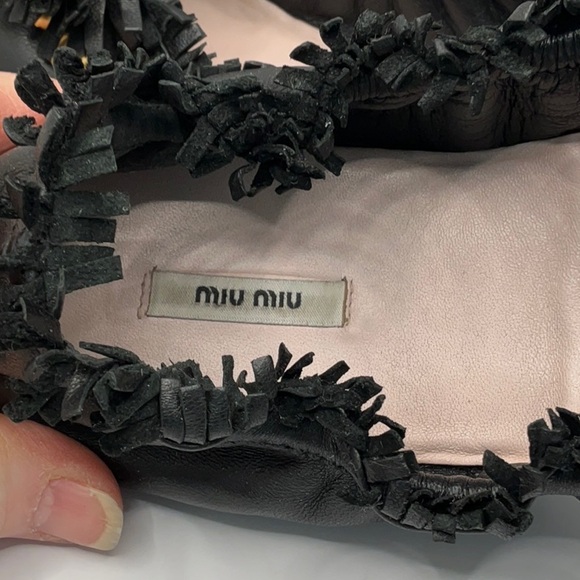 ♣️ Miu Miu ♣️ Black Lamb Leather Flats - Picture 13 of 15